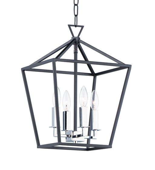 Maxim - 25152TXBPN - Four Light Chandelier - Abode - Textured Black / Polished Nickel