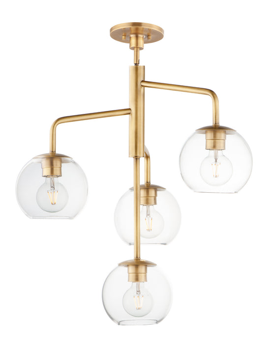 Maxim - 38414CLNAB - Four Light Pendant - Branch - Natural Aged Brass