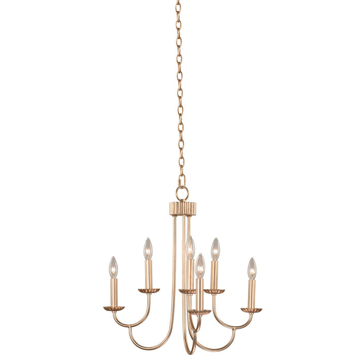 Kalco - 511771MG - Six Light Chandelier - Kiera - Modern Gold