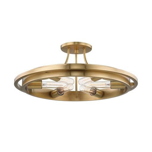 Hudson Valley - 2721-AGB - Six Light Flush Mount - Chambers - Aged Brass