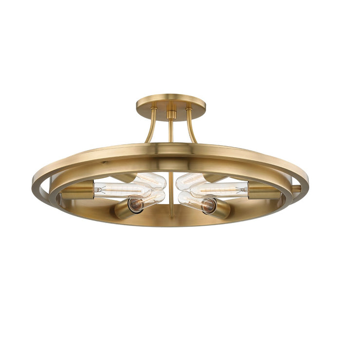 Hudson Valley - 2721-AGB - Six Light Flush Mount - Chambers - Aged Brass