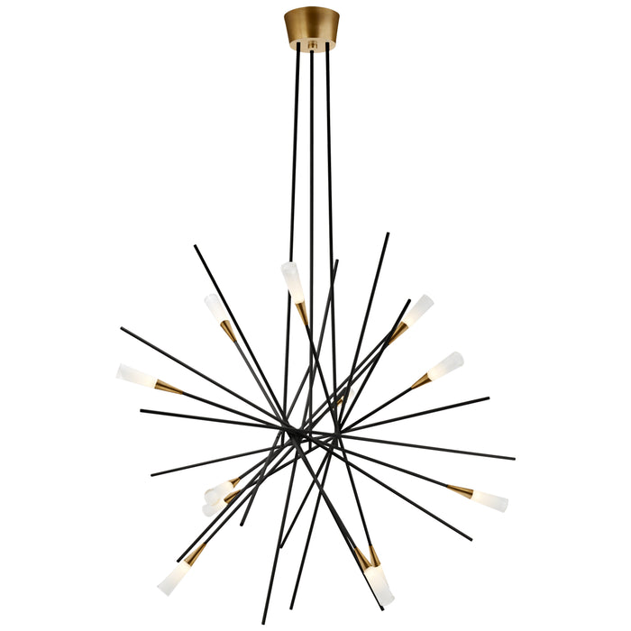 Visual Comfort Signature - CHC 5600BLK - LED Chandelier - Stellar - Matte Black and Antique Brass