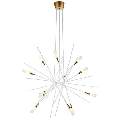 Visual Comfort Signature - CHC 5600WHT - LED Chandelier - Stellar - Matte White and Antique Brass