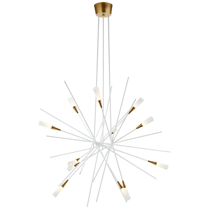 Visual Comfort Signature - CHC 5600WHT - LED Chandelier - Stellar - Matte White and Antique Brass