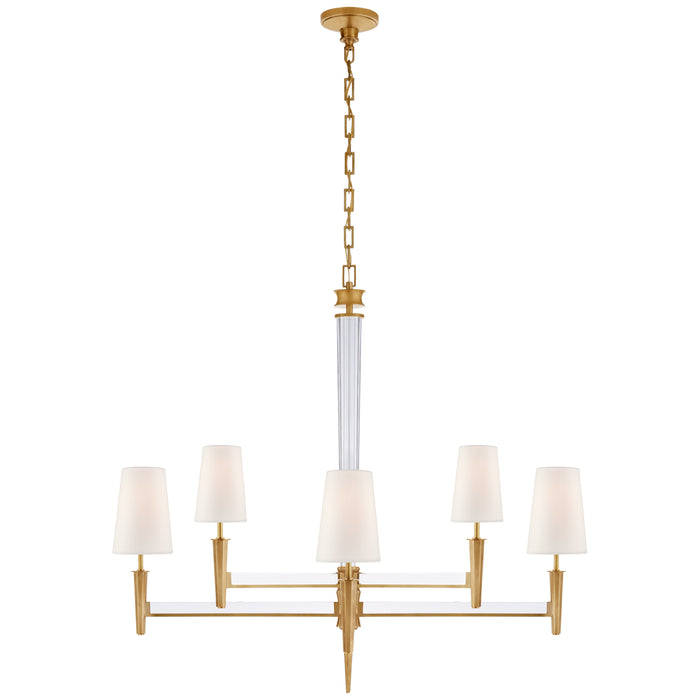 Visual Comfort Signature - TOB 5943HAB-L - Eight Light Chandelier - Lyra - Hand-Rubbed Antique Brass and Crystal