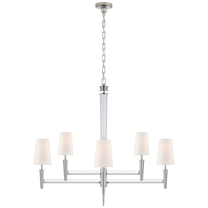 Visual Comfort Signature - TOB 5943PN-L - Eight Light Chandelier - Lyra - Polished Nickel and Crystal