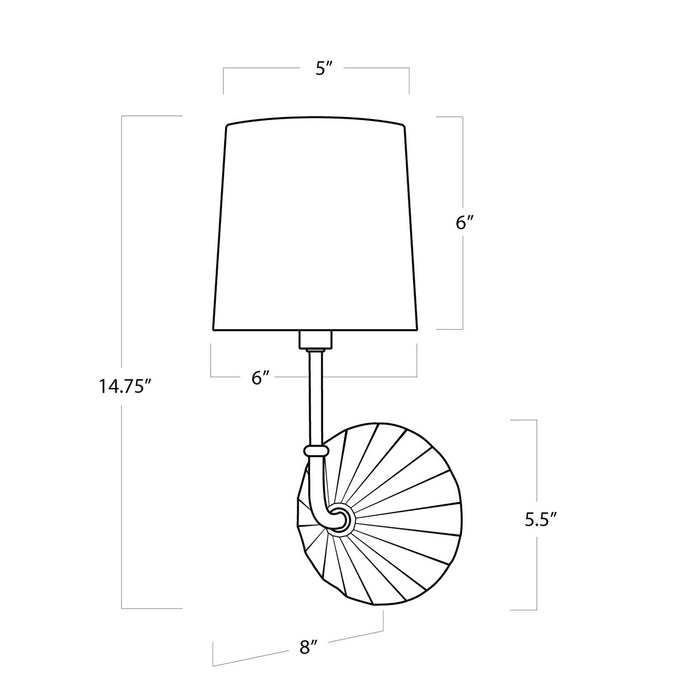 Regina Andrew - 15-1101 - One Light Wall Sconce - Parasol - Gold Leaf