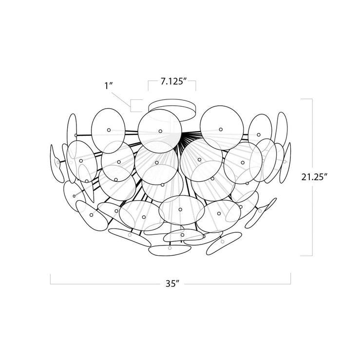 Regina Andrew - 16-1232CLR - Five Light Flush Mount - Poppy - Natural Brass