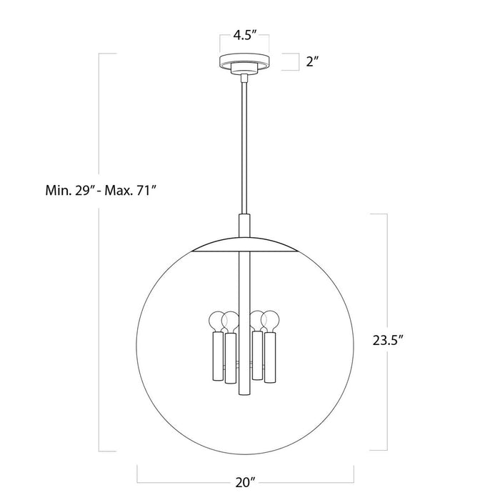 Regina Andrew - 16-1248PN - Four Light Chandelier - Cafe - Polished Nickel