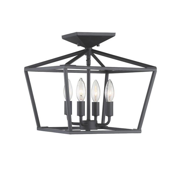 Savoy House - 6-328-4-89 - Four Light Semi-Flush Mount - Townsend - Matte Black