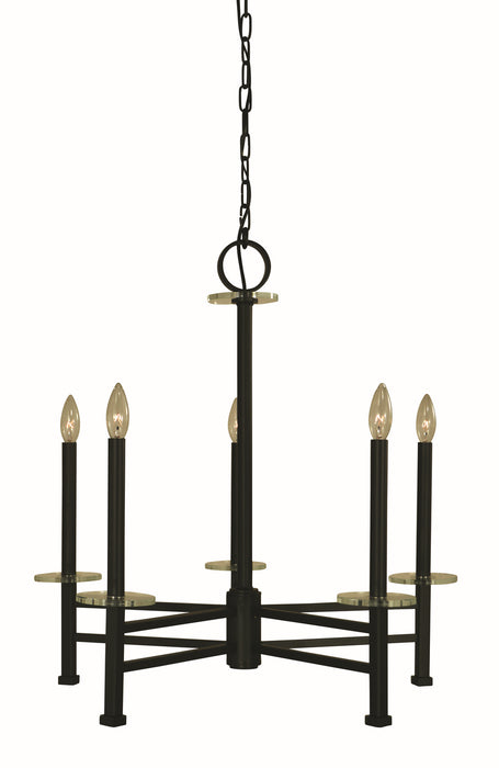 Framburg - 5445 MBLACK - Five Light Chandelier - Metropolitan - Matte Black