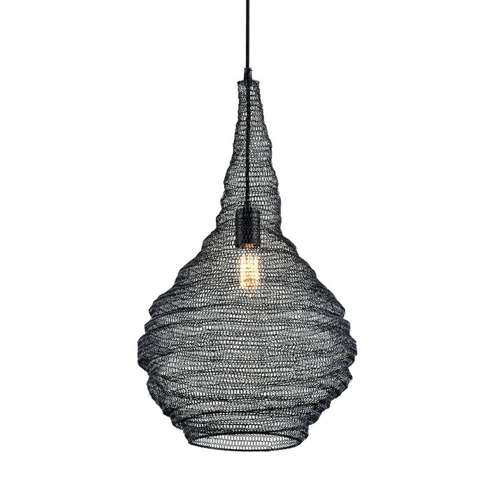 Troy Lighting - F6771-SBK - One Light Pendant - Wabi Sabi - Soft Black