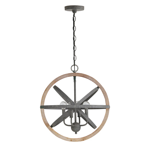 Capital Lighting - 330544IW - Four Light Pendant - Bluffton - Iron and Wood