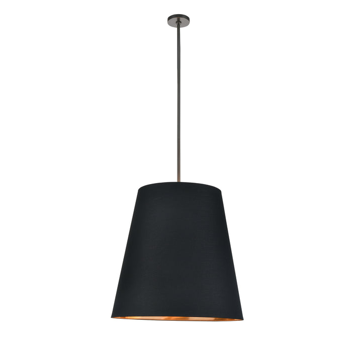 Alora - PD311025UBBG - Three Light Pendant - Calor - Black Linen With Gold Parchment/Urban Bronze