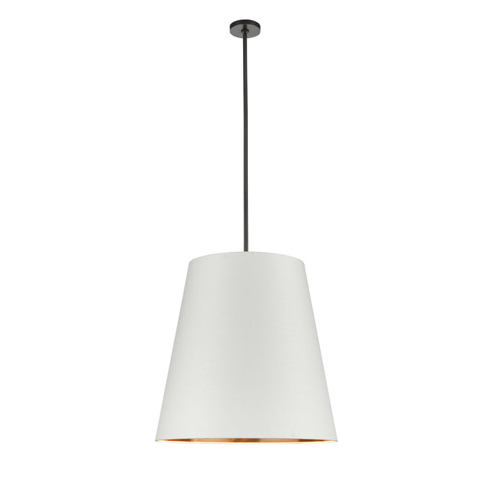 Alora - PD311025UBWG - Three Light Pendant - Calor - Urban Bronze/White Linen With Gold Parchment