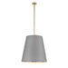 Alora - PD311025VBGG - Three Light Pendant - Calor - Gray Linen With Gold Parchment/Vintage Brass