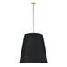 Alora - PD311030VBBG - Three Light Pendant - Calor - Black Linen With Gold Parchment/Vintage Brass