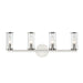 Alora - WV309044PNCG - Four Light Bathroom Fixture - Revolve - Clear Glass/Polished Nickel