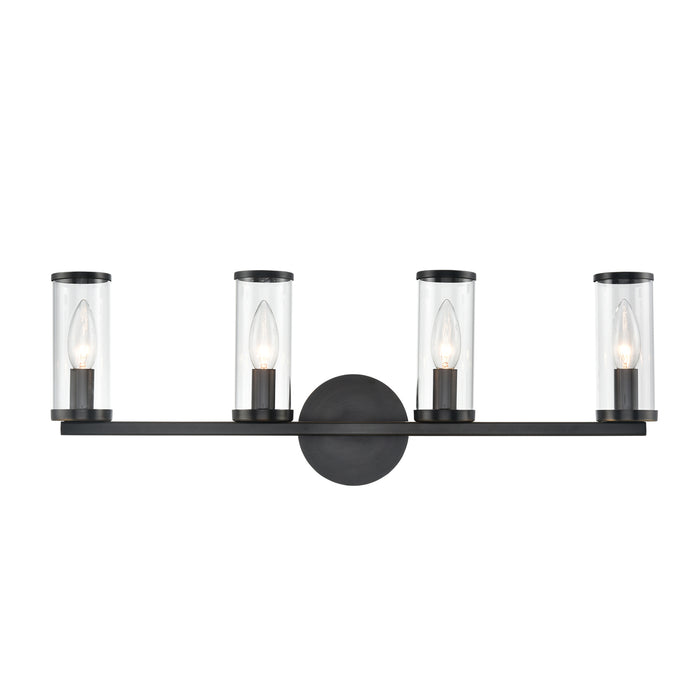 Alora - WV309044UBCG - Four Light Bathroom Fixture - Revolve - Clear Glass/Urban Bronze