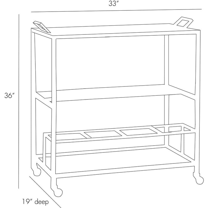 Arteriors - 4395 - Bar Cart - Jak - Antique Brass