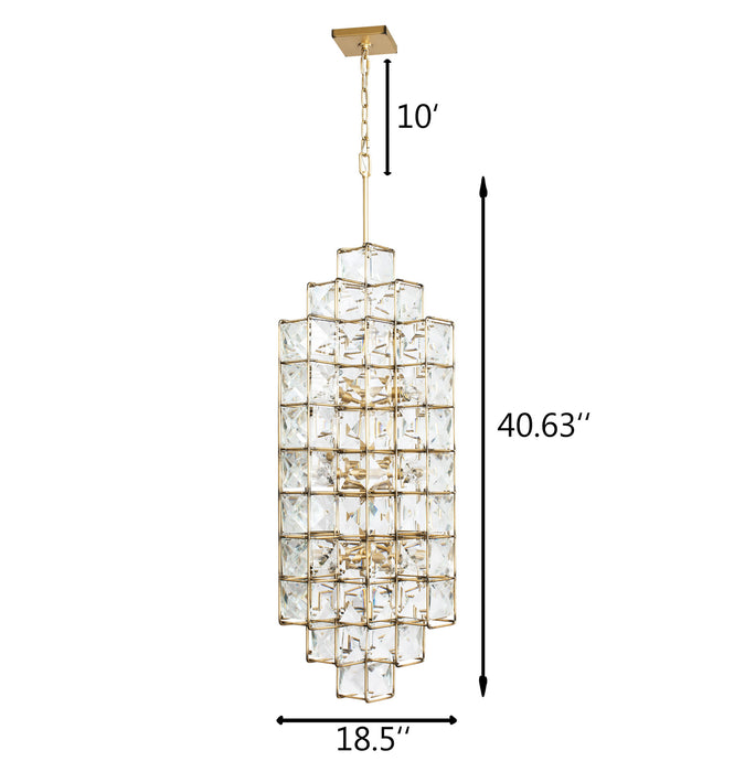 Varaluz - 329F14CG - 14 Light Foyer Pendant - Cubic - Calypso Gold