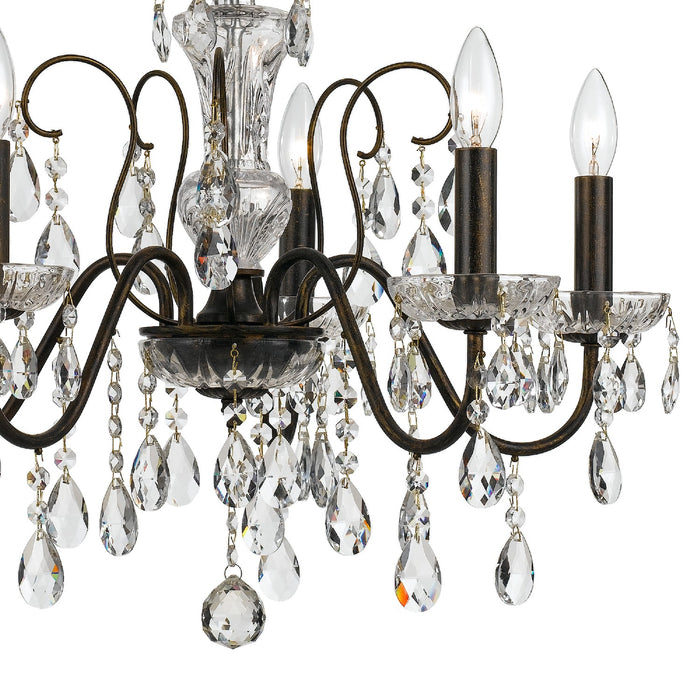 Crystorama - 3025-EB-CL-MWP - Five Light Chandelier - Butler - English Bronze