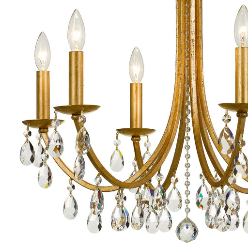 Crystorama - 8826-GA-CL-MWP - Six Light Chandelier - Bridgehampton - Antique Gold