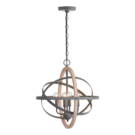 Capital Lighting - 330544IW - Four Light Pendant - Bluffton - Iron and Wood