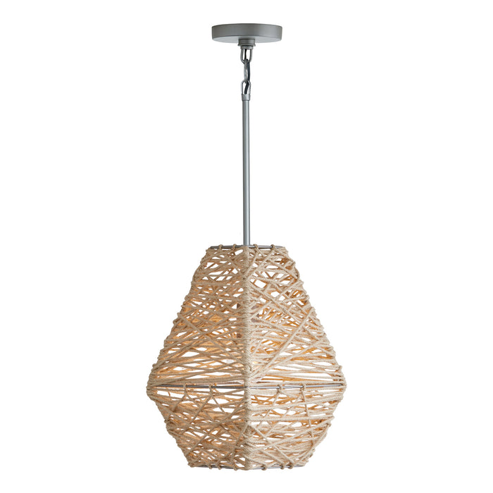 Capital Lighting - 335213NY - One Light Pendant - Finley - Natural Jute and Grey