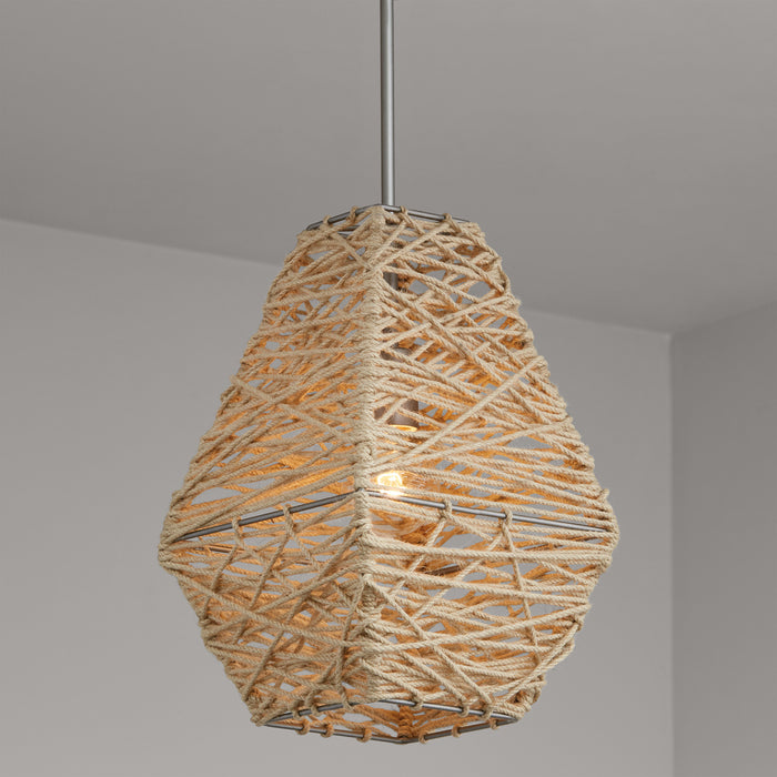 Capital Lighting - 335213NY - One Light Pendant - Finley - Natural Jute and Grey