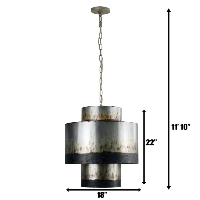 Varaluz - 323F04OG - Four Light Pendant - Cannery - Ombre Galvanized