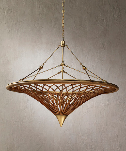 Currey and Company - 9000-0560 - Four Light Chandelier - Gaborone - Natural/Contemporary Gold Leaf