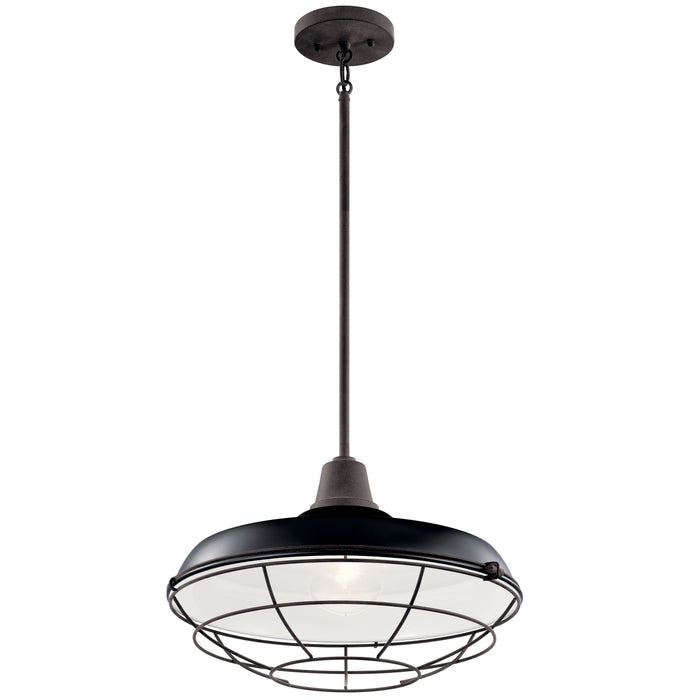 Kichler - 49993BK - One Light Outdoor Pendant/Semi Flush Mount - Pier - Black