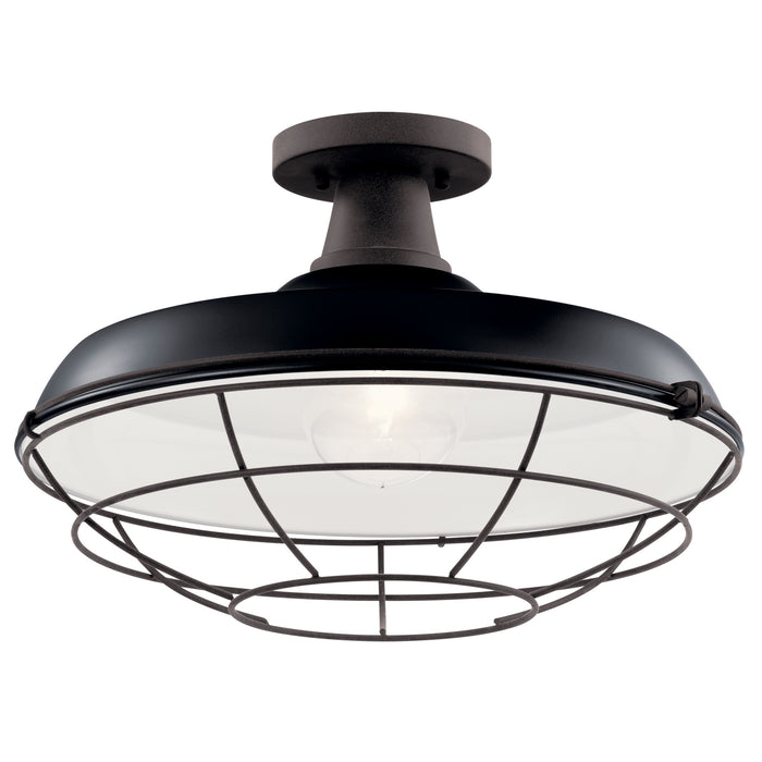 Kichler - 49993BK - One Light Outdoor Pendant/Semi Flush Mount - Pier - Black