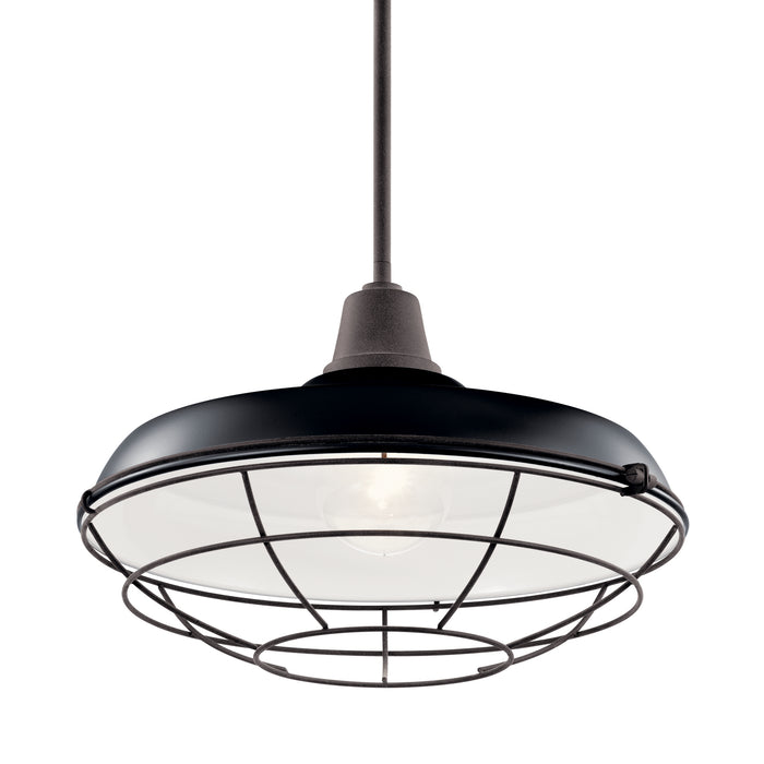 Kichler - 49993BK - One Light Outdoor Pendant/Semi Flush Mount - Pier - Black