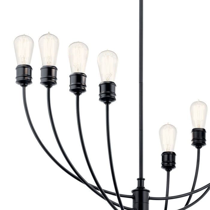 Kichler - 52255BK - Eight Light Chandelier - Hatton - Black