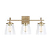 Capital Lighting - 139132AD-496 - Three Light Vanity - Jayne - Aged Brass