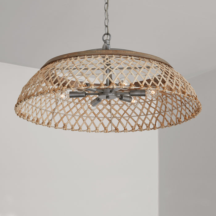 Capital Lighting - 340862GK - Six Light Pendant - Rainey - Grey Wash and Antique Nickel