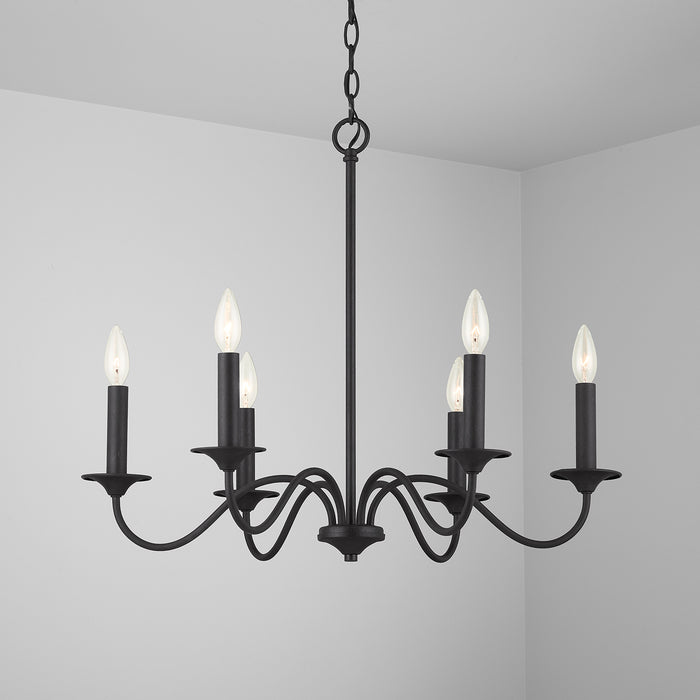 Capital Lighting - 437261BI - Six Light Chandelier - Vincent - Black Iron