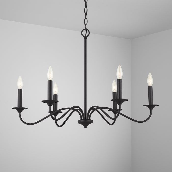 Capital Lighting - 437262BI - Six Light Chandelier - Vincent - Black Iron