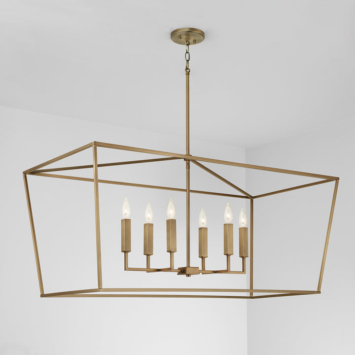 Capital Lighting - 837661AD - Six Light Island Pendant - Thea - Aged Brass