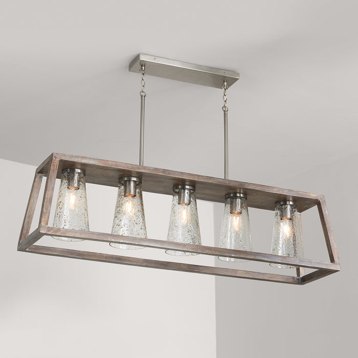 Capital Lighting - 840551HN-504 - Five Light Island Pendant - Connor - Barnhouse and Matte Nickel