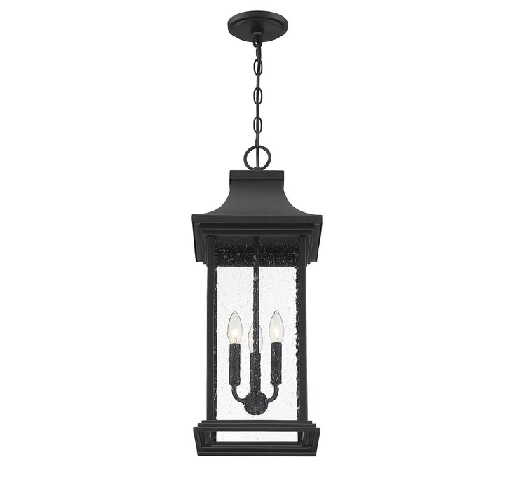 Savoy House - 5-453-BK - Three Light Outdoor Pendant - Hancock - Matte Black