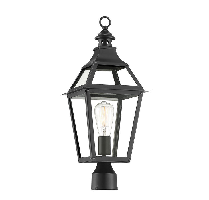 Savoy House - 5-724-153 - One Light Post Lantern - Jackson - Black with Gold Highlights