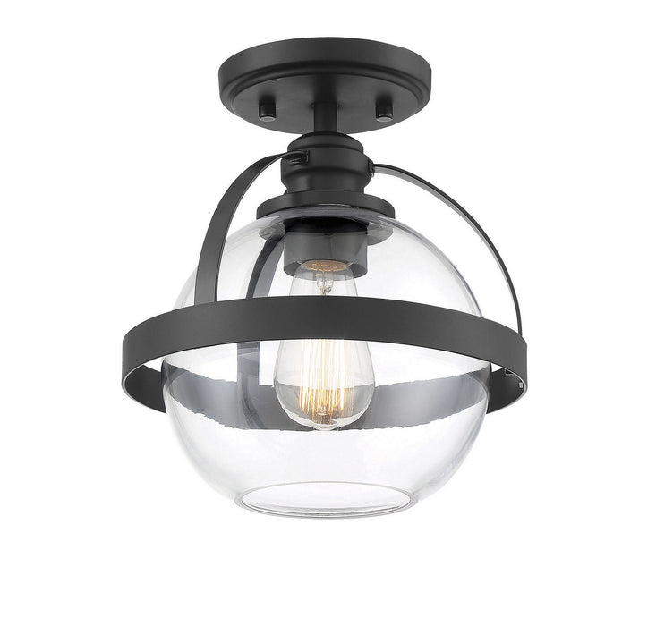 Savoy House - 6-7200-1-89 - One Light Semi-Flush Mount - Pendleton - Matte Black