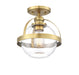 Savoy House - 6-7200-1-322 - One Light Semi-Flush Mount - Pendleton - Warm Brass