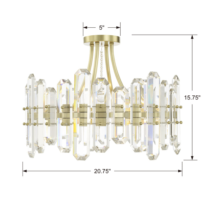 Crystorama - BOL-8884-AG - Four Light Semi Flush Mount - Bolton - Aged Brass