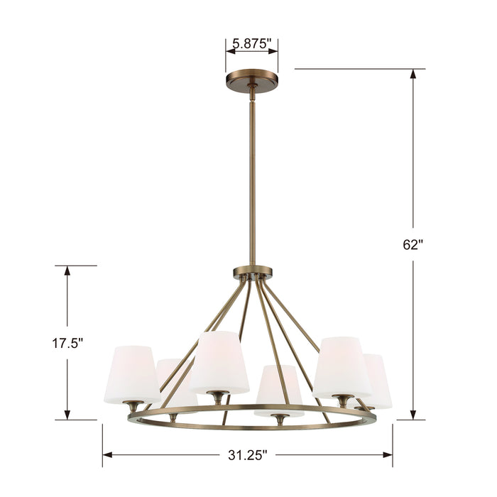 Crystorama - KEE-A3006-VG - Six Light Chandelier - Keenan - Vibrant Gold