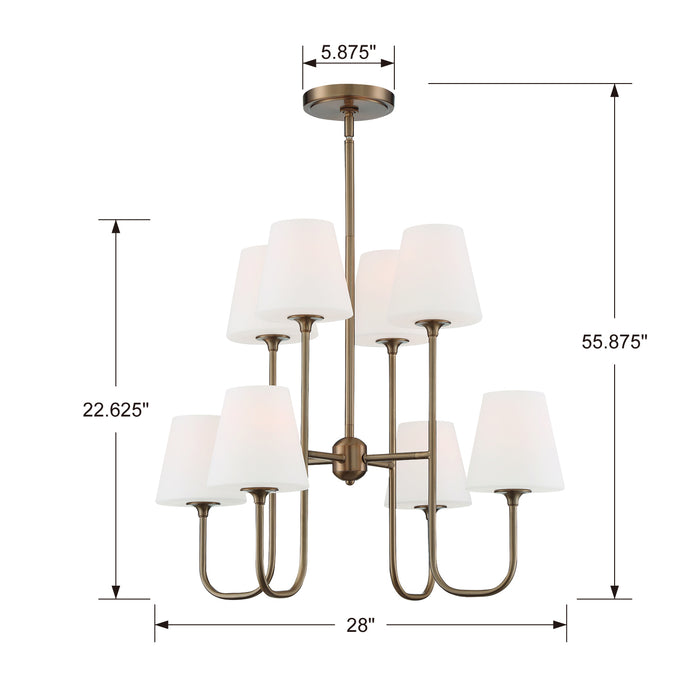 Crystorama - KEE-A3008-VG - Eight Light Chandelier - Keenan - Vibrant Gold