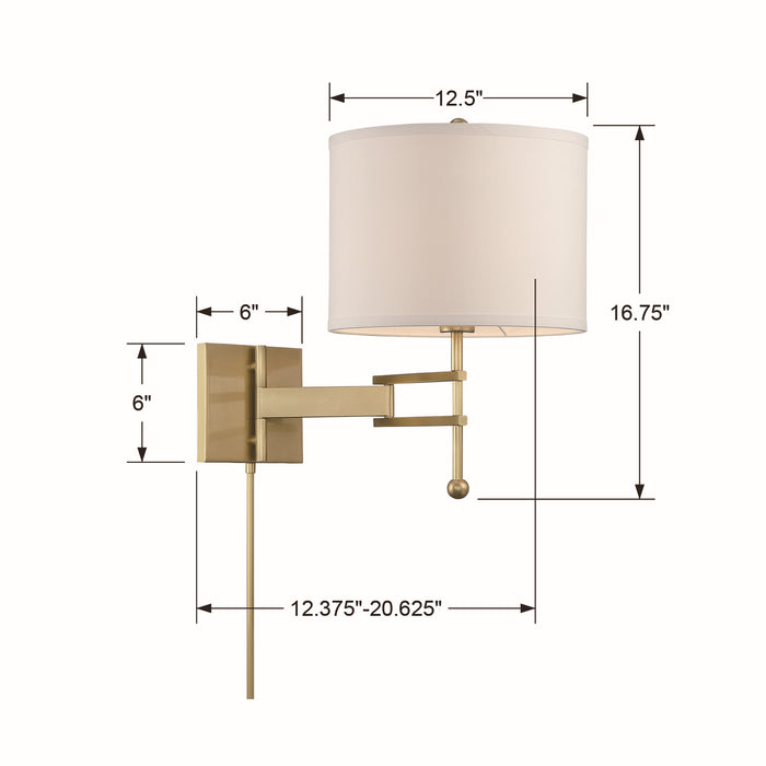 Crystorama - MAR-A8031-AG - One Light Wall Sconce - Marshall - Aged Brass